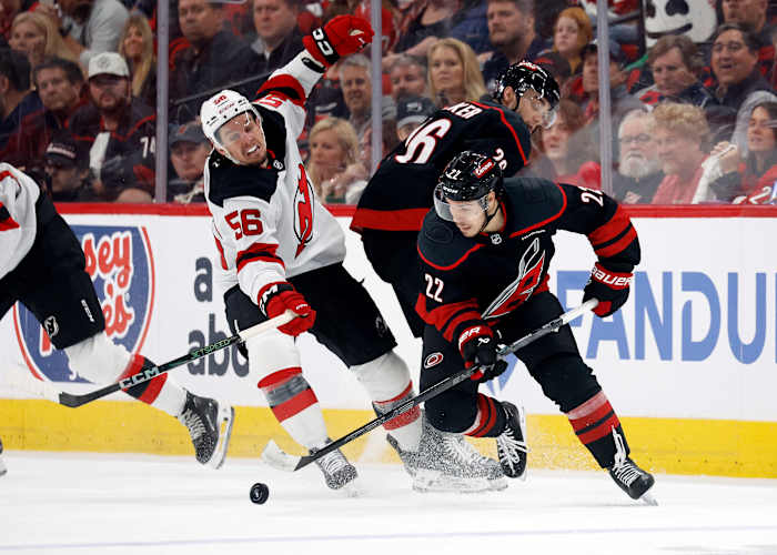 Aho's blast pushes Hurricanes past Devils 5-4 in double OT to advance in Stanley Cup Playoffs