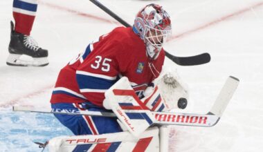 Canadiens goaltender Sam Montembeault still being evaluated