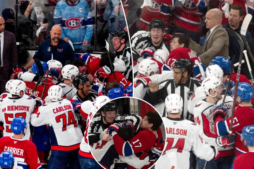 Wild Capitals-Canadiens brawl takes to the bench as playoff series intensifies