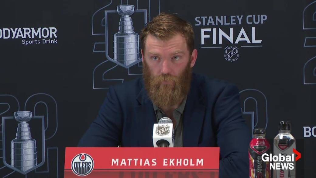 Click to play video: 'Mattias Ekholm talks about preparing for Game 7 of Stanley Cup Final'