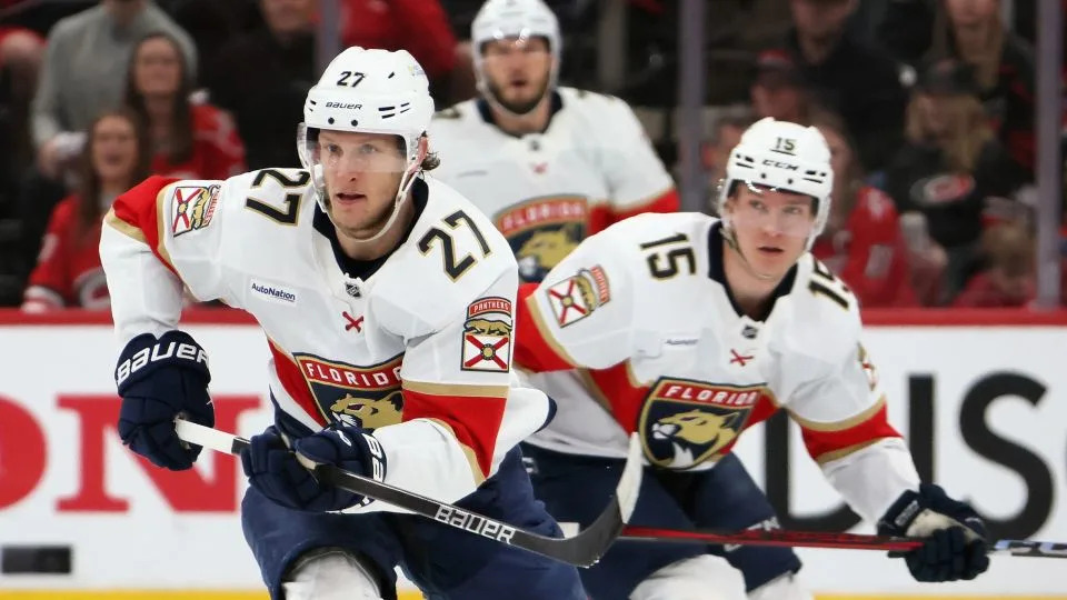 The Florida Panthers defeated the Carolina Hurricanes in five games on Wednesday to advance to the Cup Final for the third consecutive year. - Bruce Bennett/Getty Images