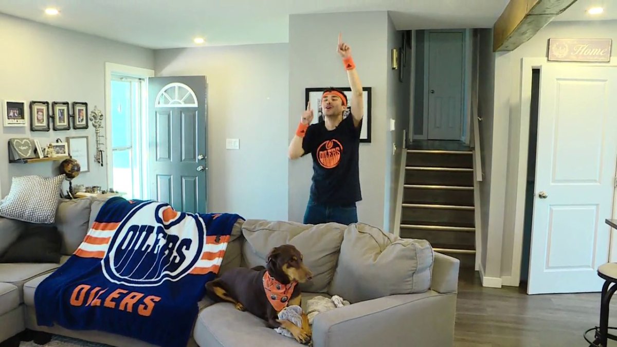 Adam Zuniga, a 24-year-old Edmontonian, is getting attention on social media for creating extremely extroverted videos aimed at hyping up hardcore Edmonton Oilers supporters during the NHL playoffs through humour, song and dance.