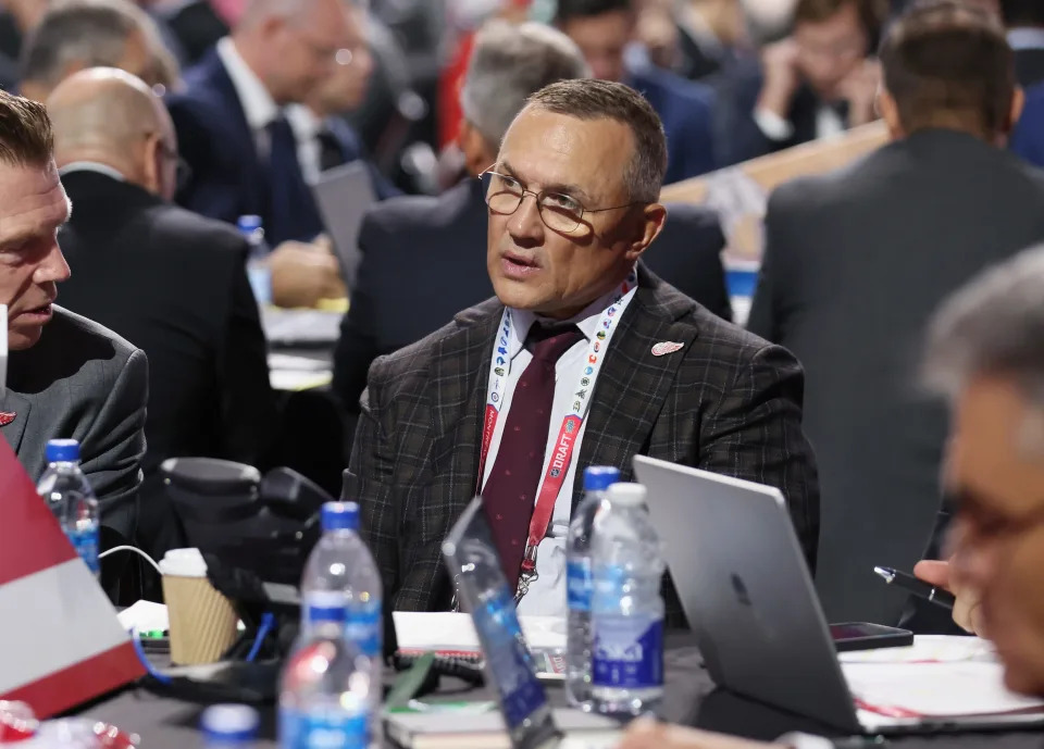 Steve Yzerman of the Detroit Red Wings attends the 2022 NHL draft at the Bell Centre on July 8, 2022, in Montreal, Quebec.