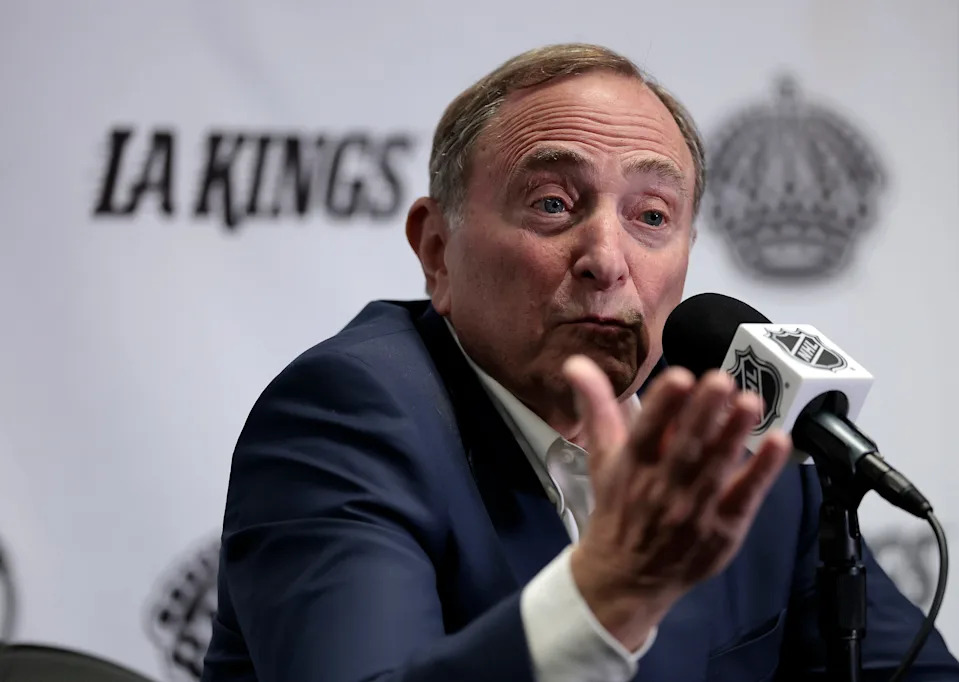 NHL Commissioner Gary Bettman, appearing at a news conference in Los Angeles in February, had nothing but good things to say about the Florida Panthers on May 9 in Sunrise.