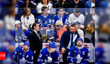 Star couple Justin and Hailey Bieber spotted cheering on Toronto Maple Leafs in Game 7 NHL playoff | NHL News