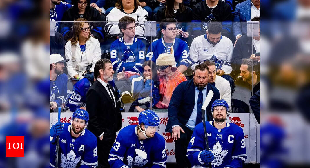 Star couple Justin and Hailey Bieber spotted cheering on Toronto Maple Leafs in Game 7 NHL playoff | NHL News