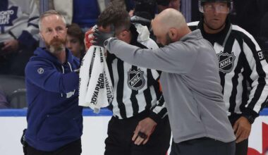 NHL Referee Bloodied After Getting Hit in Eye by Player's Stick in Scary Incident