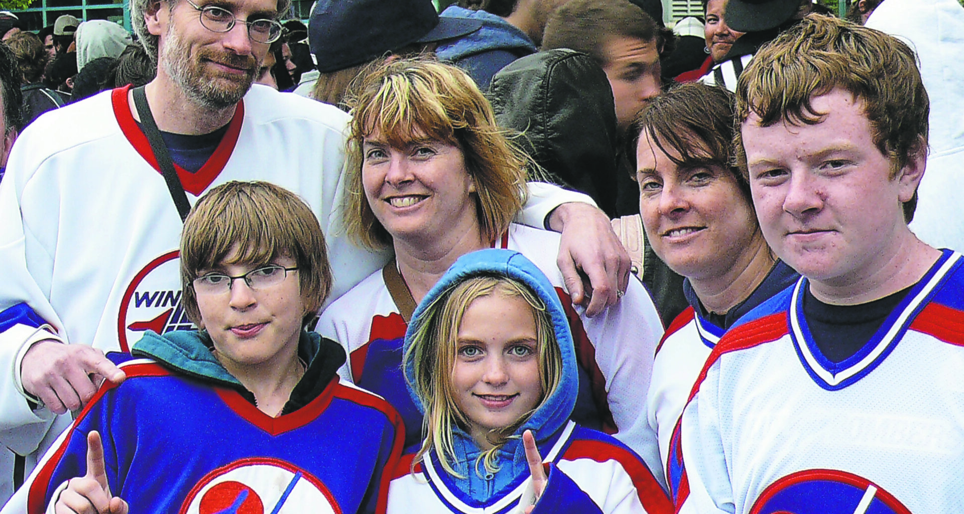 A huge crowd of fans, many decked out in original Winnipeg Jets gear, gathered at the MTS Centre May 31, 2011 to hear Mark Chipman and Gary Bettman announce Winnipeg would again have a team in the NHL.