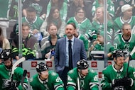 Dallas Stars head coach Peter DeBoer is seen during the second period in Game 2 of the...