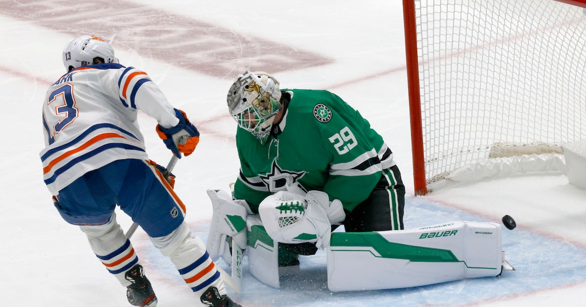 Stars pull goalie Jake Oettinger early in Game 5 vs. Oilers