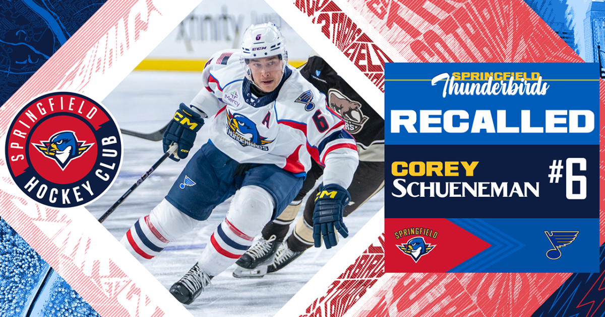 Springfield Thunderbirds | Blues Recall D Corey Schueneman from…