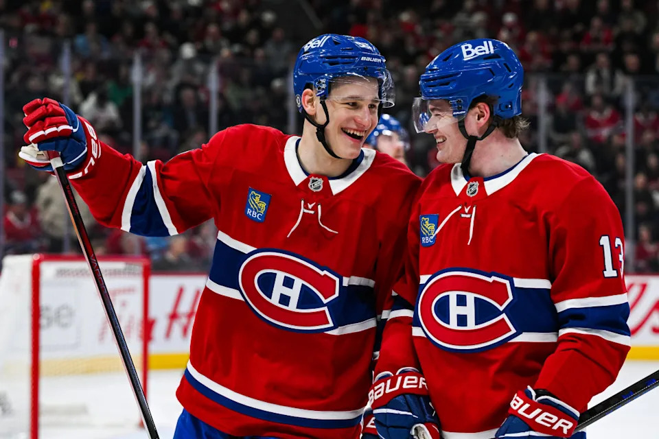 Montreal Canadiens right wing Ivan Demidov (93) during his historic NHL debut against the Chicago Blackhawks.David Kirouac-Imagn Images