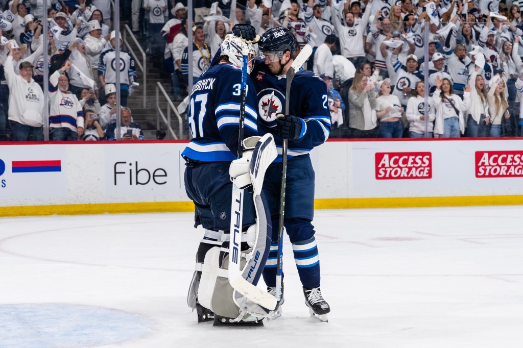 Connor Hellebuyck pitched a shutout for the Winnipeg Jets in Game 5.