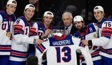 USA ice hockey team honors Gaudreau after 1st world title in 92 years