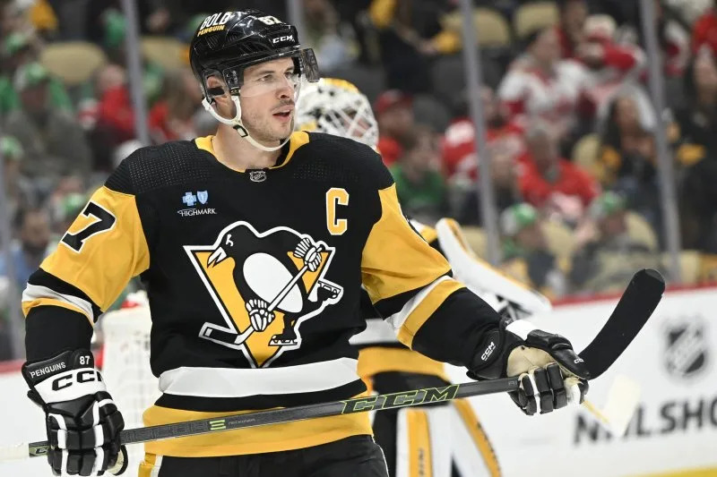 Pittsburgh Penguins center Sidney Crosby totaled 592 goals and 1,004 assists through the first 1,272 games of his career. File Photo by Archie Carpenter/UPI