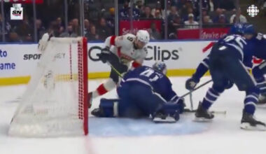 Cheap Shot From Sam Bennett Forces Leafs' Anthony Stolarz Out, Joseph Woll In