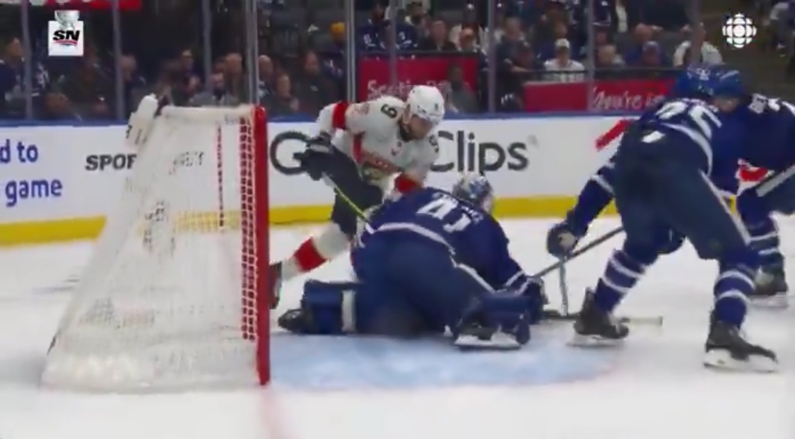 Cheap Shot From Sam Bennett Forces Leafs' Anthony Stolarz Out, Joseph Woll In