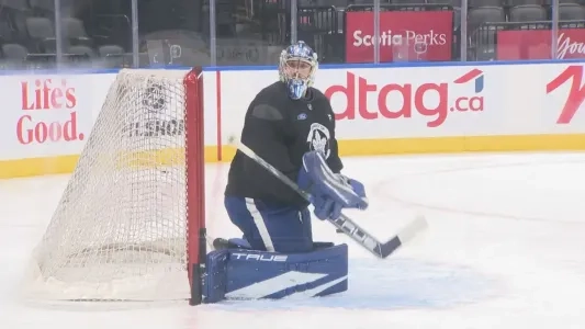 Goaltender Matt Murray practices with the Toronto Maple Leafs Goaltender Matt Murray practices with the Toronto Maple Leafs