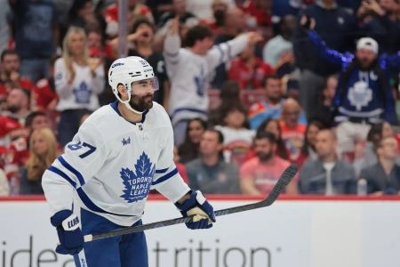 Toronto Maple Leafs forward Max Pacioretty after scoring an insurance tally late in the third period.