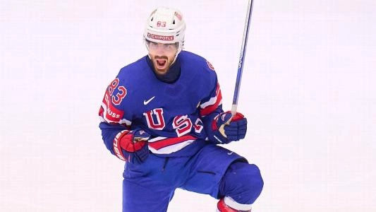 Vancouver Canucks forward Conor Garland with the United States at the 2025 IIHF World Championship.