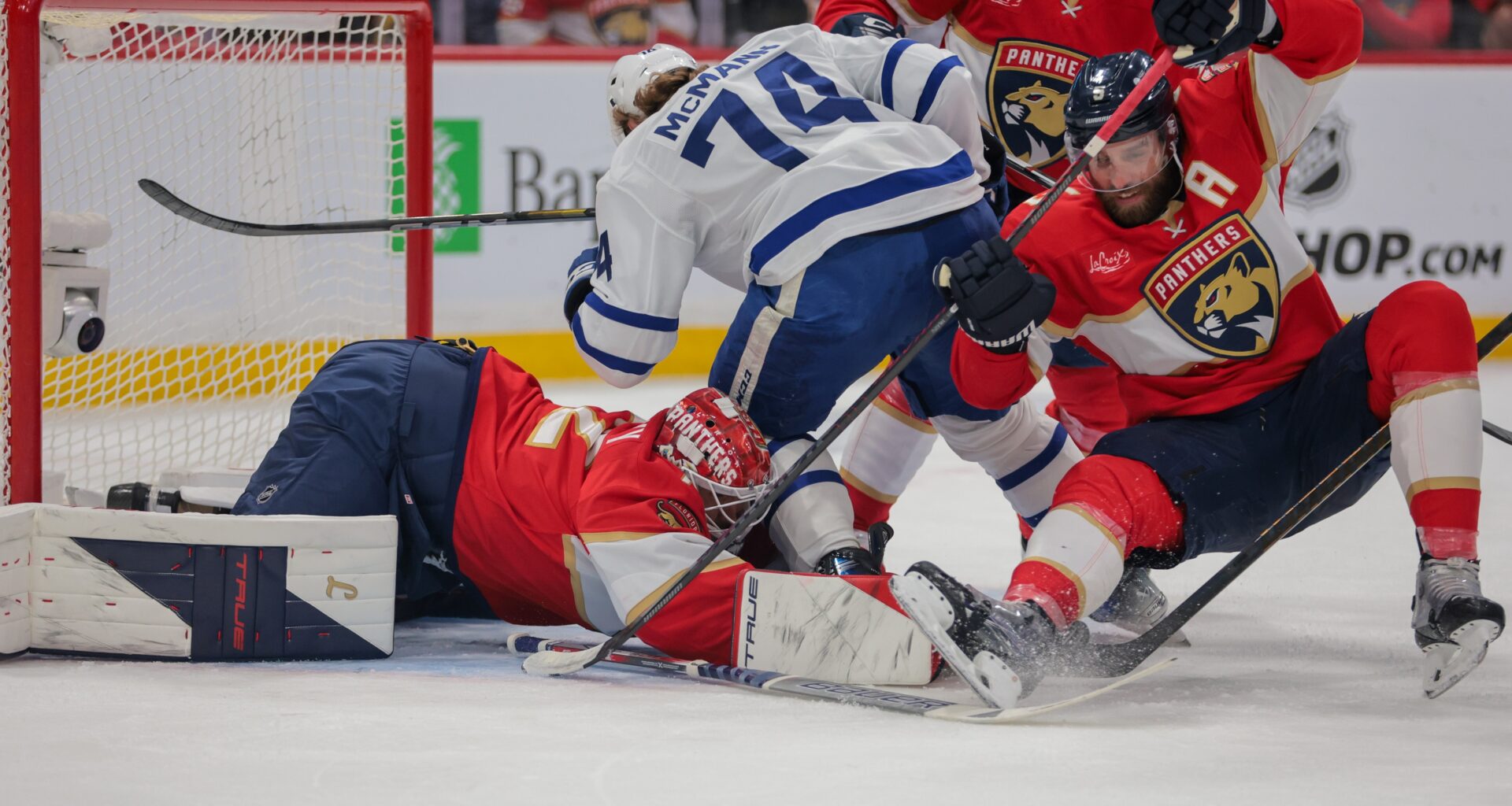 Video Emerges of Leafs' Max Domi Causing Sam Bennett to Elbow His Own Goalie in the Head