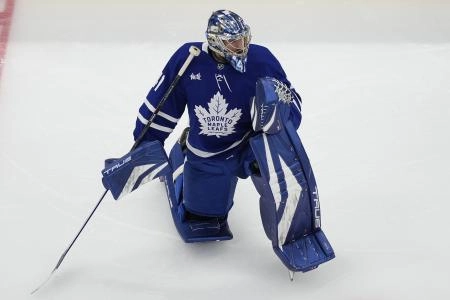 May 18, 2025; Toronto, Ontario, CAN; Toronto Maple Leafs goaltender Anthony Stolarz (41) during warm up before game seven of the second round of the 2025 Stanley Cup Playoffs against the Florida Panthers at Scotiabank Arena May 18, 2025; Toronto, Ontario, CAN; Toronto Maple Leafs goaltender Anthony Stolarz (41) during warm up before game seven of the second round of the 2025 Stanley Cup Playoffs against the Florida Panthers at Scotiabank Arena