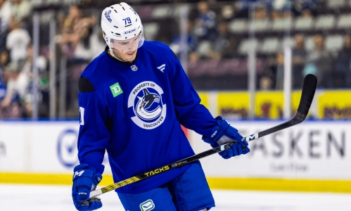 Sammy Blais with the Vancouver Canucks during training camp ahead of the 2024-25 season.
