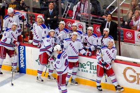 New York Rangers bench
