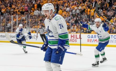 Vancouver Canucks forward Pius Suter. Vancouver Canucks forward Pius Suter.