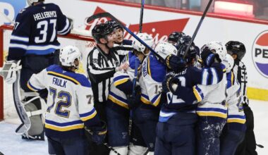 Blues outplayed in Game 5, fall to Jets 5-3