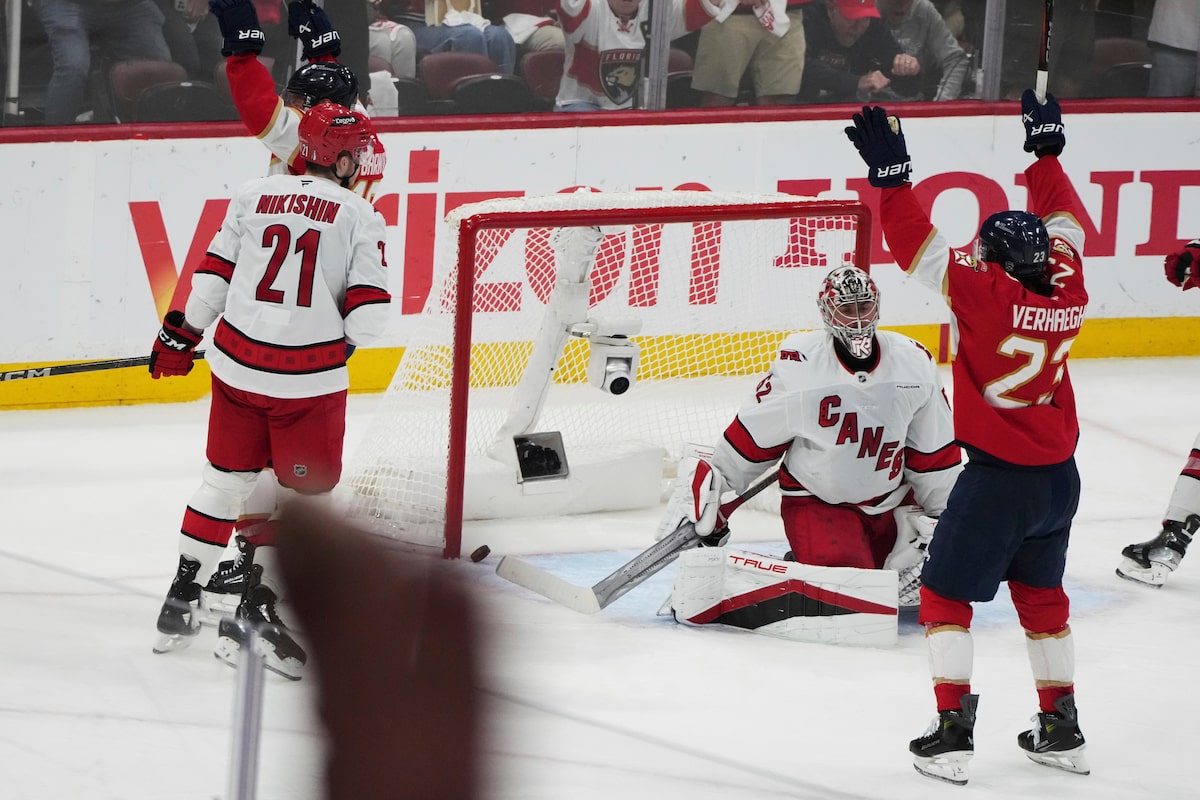 Panthers score five third-period goals to blow past Hurricanes 6-2