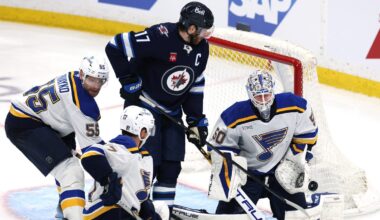 Winnipeg Jets captain, son of ex-Blues, Rivermen player KO's Blues