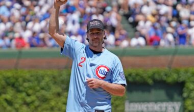 Former Spartan Duncan Keith throws out first pitch at Wrigley Field