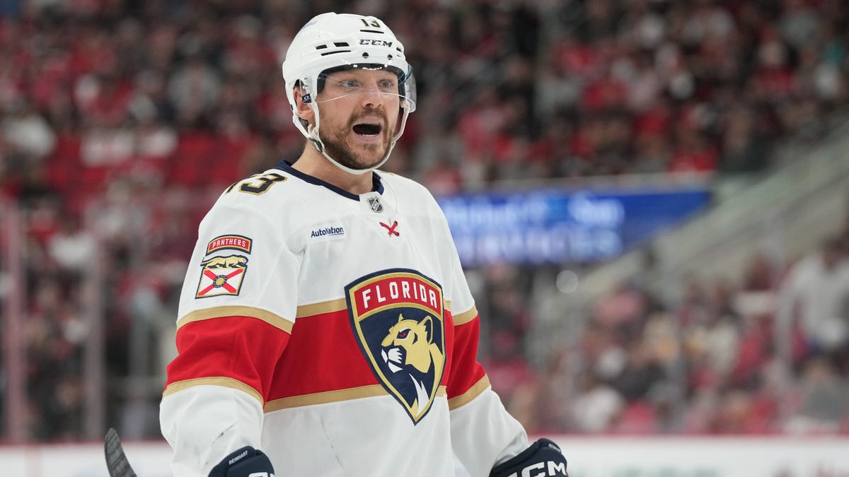 Panthers star leaves game after being hit
