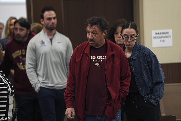 Guy Gaudreau, the father of Matthew and Johnny, arrives in court for Tuesday's hearing