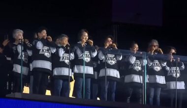 The harmonica class of the Korea-Town Senior and Community Center returned to Crypto.com Arena in LA on Wednesday night to play the national anthem in the Stanley Cup Playoffs