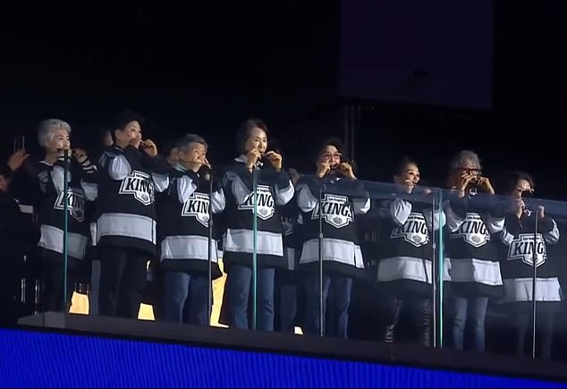 The harmonica class of the Korea-Town Senior and Community Center returned to Crypto.com Arena in LA on Wednesday night to play the national anthem in the Stanley Cup Playoffs