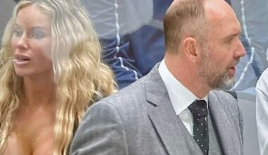 A busty NHL fan went viral on Saturday night after being spotted sitting behind a team bench