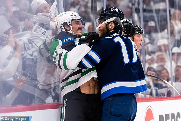 Marchment was involved in a fight with Adam Lowry of the Jets in Game 2 of the series