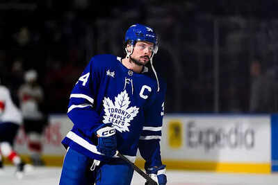 <p><em>Auston Matthews (via Getty Images)</em></p><p><em><br></em></p> Fans lose it as Toronto Maple Leafs implode in Game 5 rout to Florida Panthers, throw Auston Matthews jersey on ice