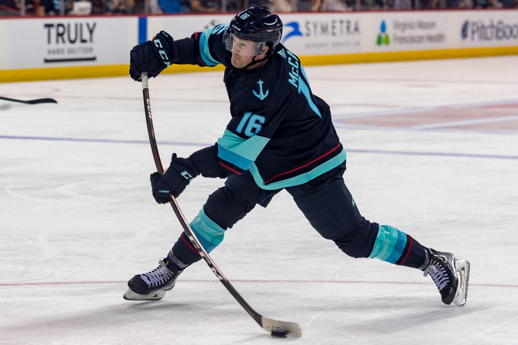 Jared McCann takes a shot