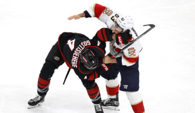 Brad Marchand ejected from Panthers-Hurricanes Game 1 after fight – NBC Sports Boston