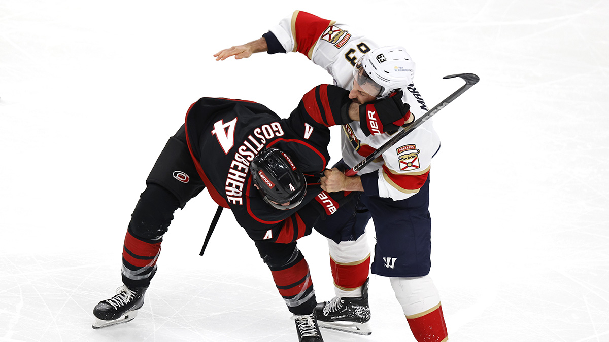 Brad Marchand ejected from Panthers-Hurricanes Game 1 after fight – NBC Sports Boston