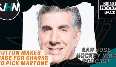 Button Makes Case for Sharks To Pick Martone