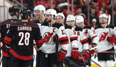 The Devils' handshake line following a first-round exit.