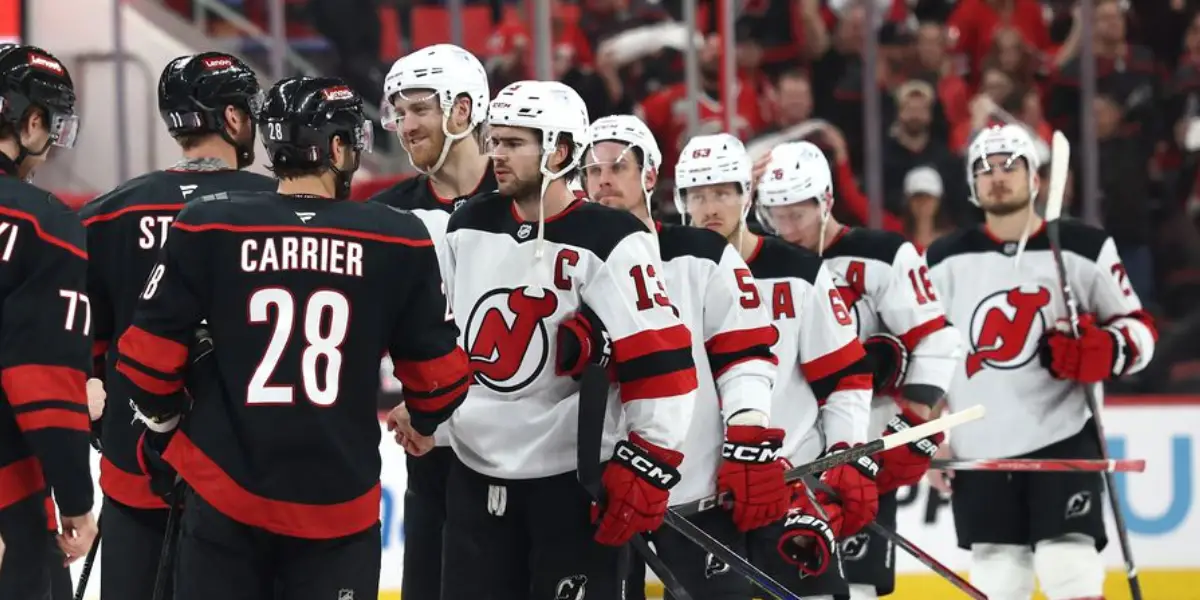 The Devils' handshake line following a first-round exit.