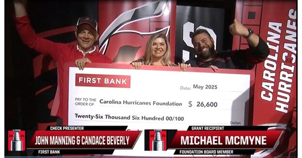 Donates $26,600 to the Hurricanes Foundation Following Thrilling Season Partnership