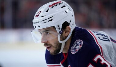 Columbus Blue Jackets' Johnny Gaudreau plays during an NHL hockey game, Jan. 4, 2024, in Philadelphia.
