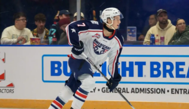 Jackson Smith skating for the WHL Tri-City Americans