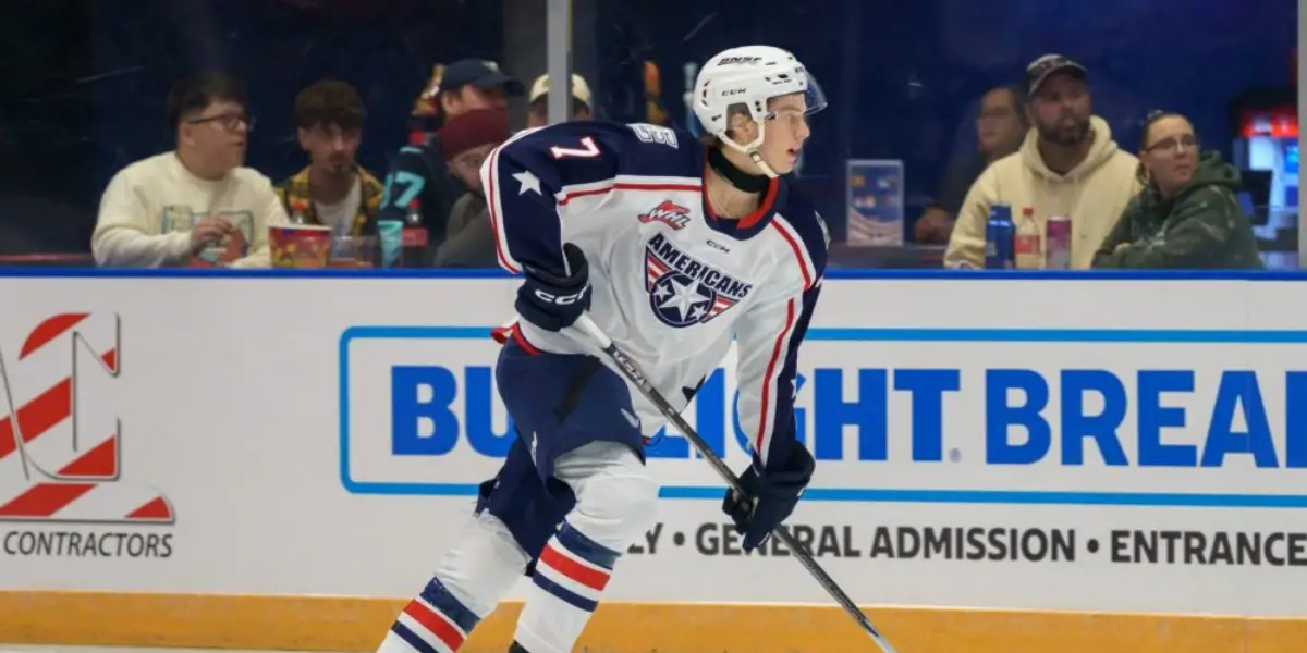 Jackson Smith skating for the WHL Tri-City Americans